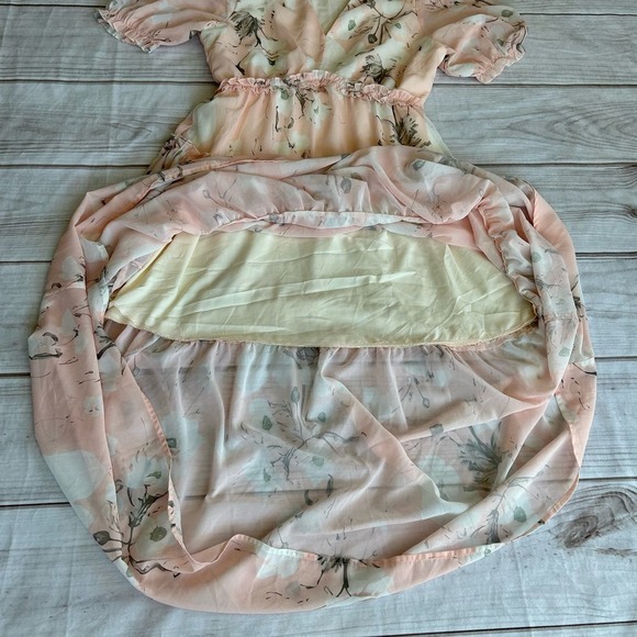 Simplee chiffon maxi floral tiered skirt long summer Bohemian Cottagecore M‌ - Picture 12 of 13